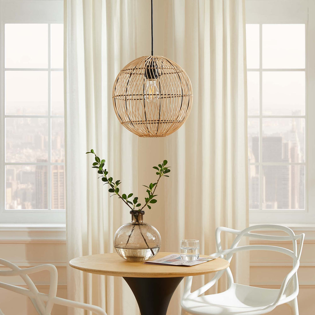 Nurture Rattan Pendant Light by Modway