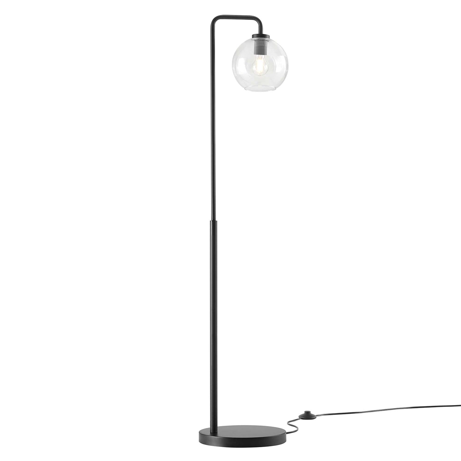 Silo Glass Globe Glass and Metal Floor Lamp by Modway