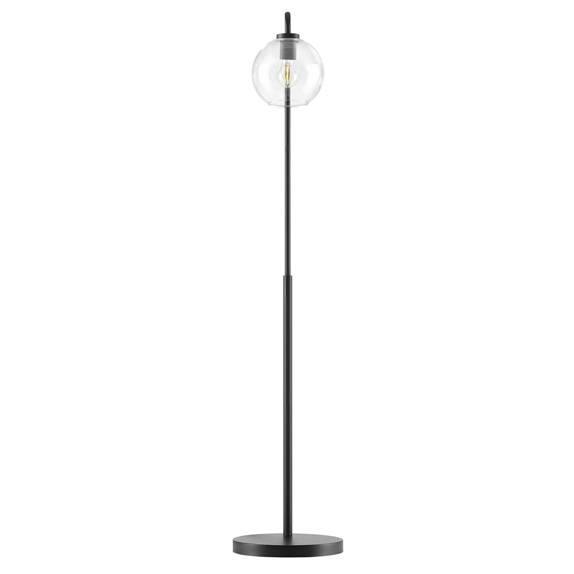 Silo Glass Globe Glass and Metal Floor Lamp by Modway