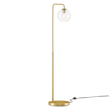 Silo Glass Globe Glass and Metal Floor Lamp by Modway