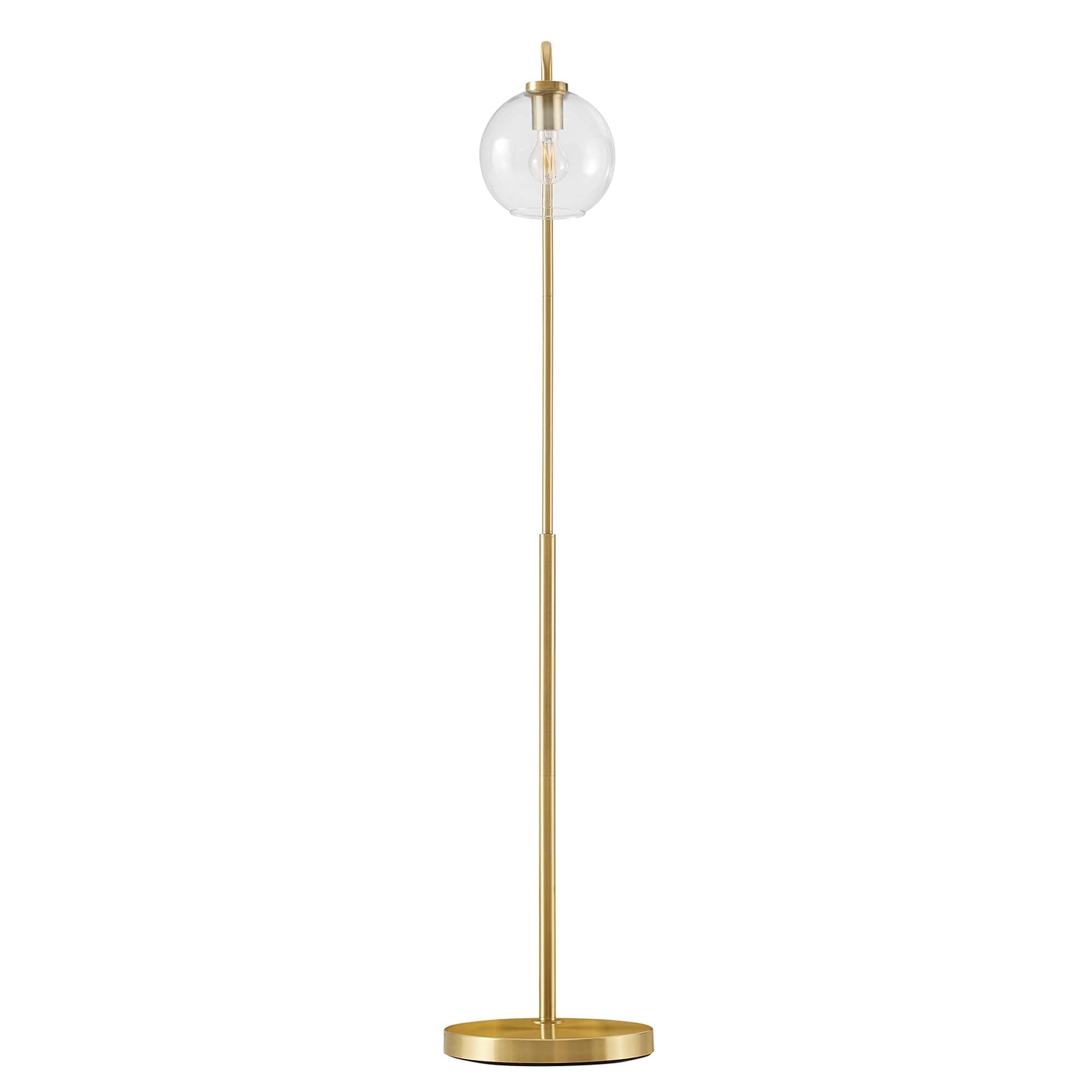 Silo Glass Globe Glass and Metal Floor Lamp by Modway