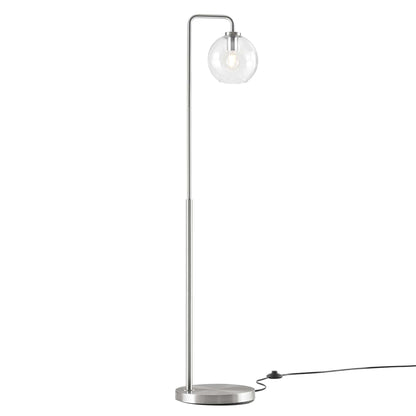 Silo Glass Globe Glass and Metal Floor Lamp by Modway