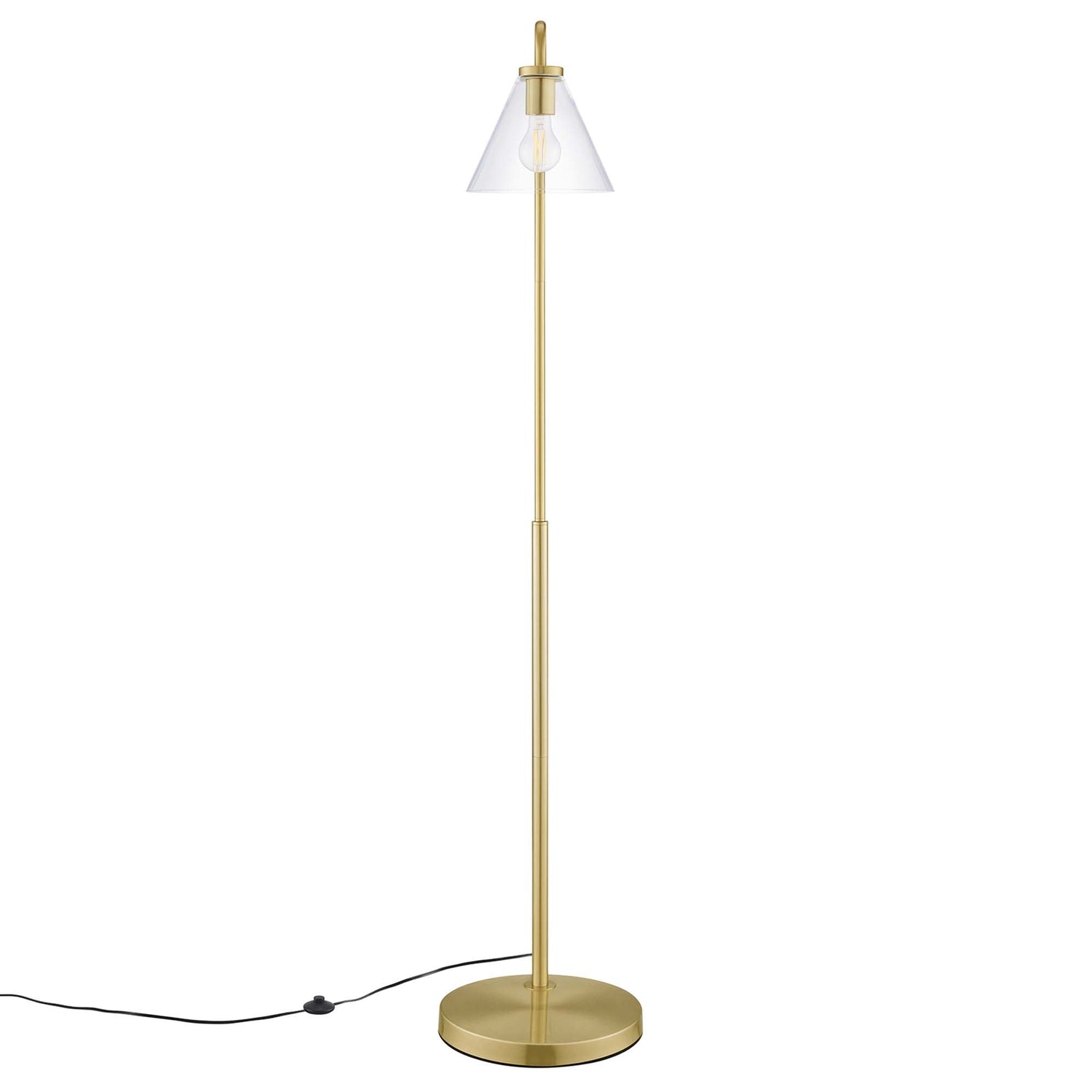 Element Transparent Glass Glass and Metal Floor Lamp by Modway