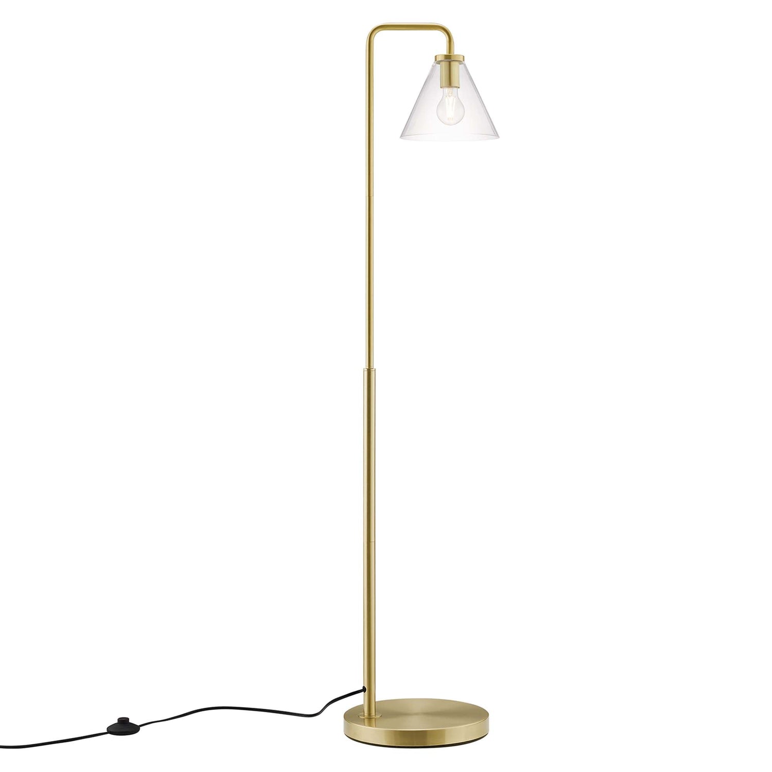 Element Transparent Glass Glass and Metal Floor Lamp by Modway