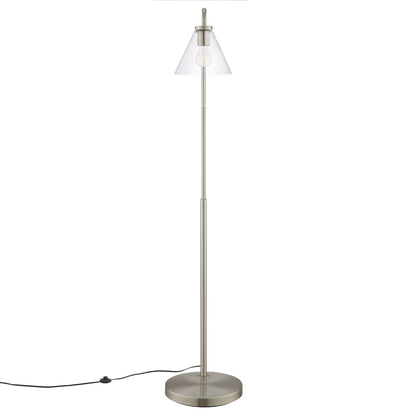 Element Transparent Glass Glass and Metal Floor Lamp by Modway