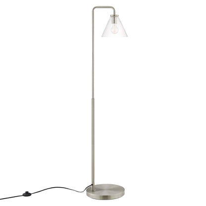 Element Transparent Glass Glass and Metal Floor Lamp by Modway