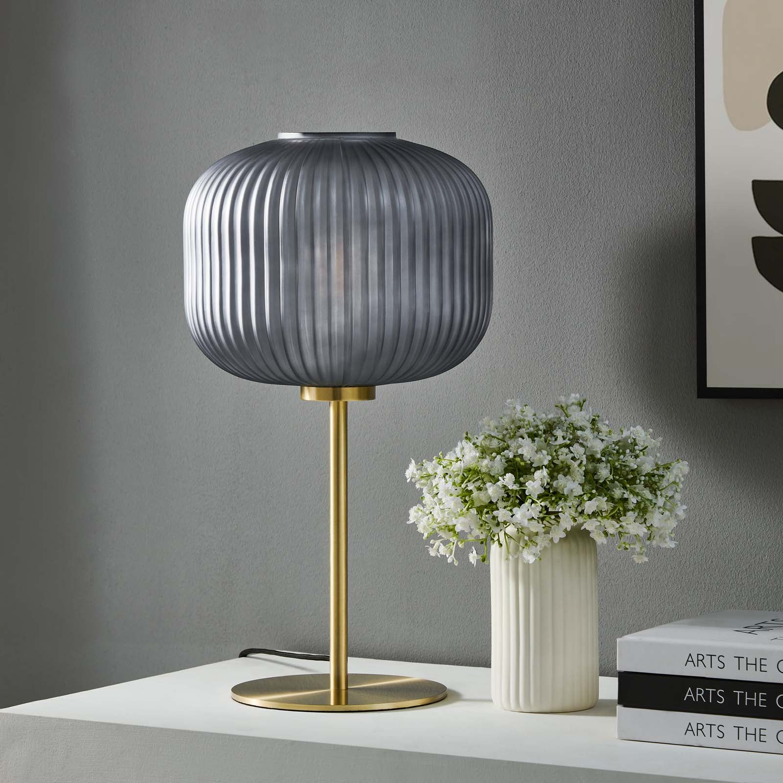 Reprise Glass Sphere Glass and Metal Table Lamp By HouseBean