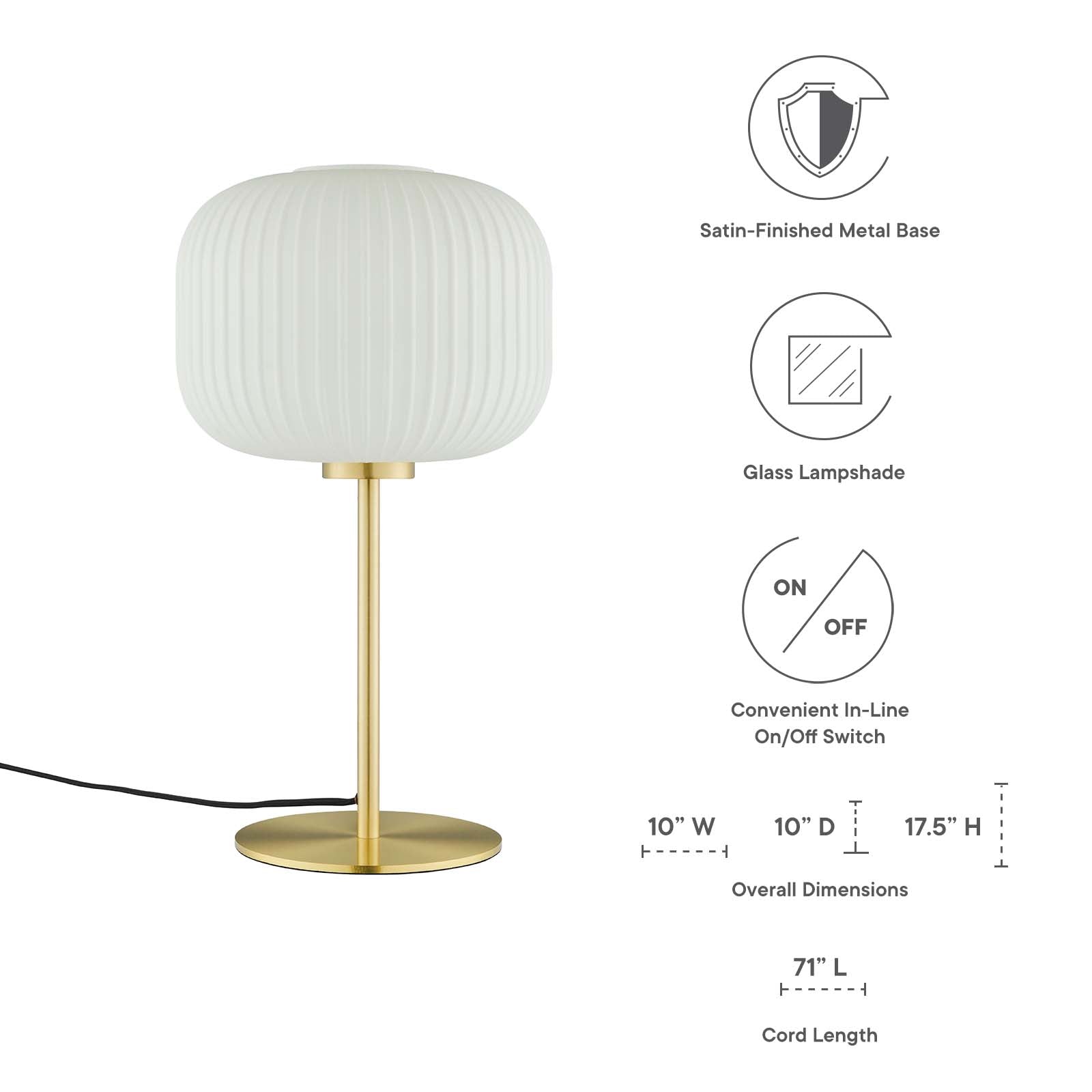 Reprise Glass Sphere Glass and Metal Table Lamp By HouseBean