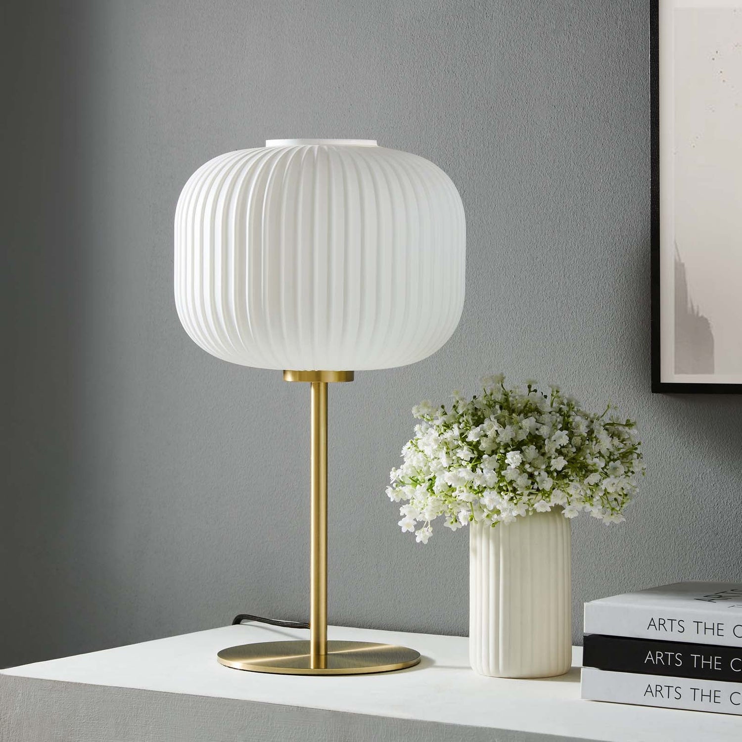 Reprise Glass Sphere Glass and Metal Table Lamp By HouseBean