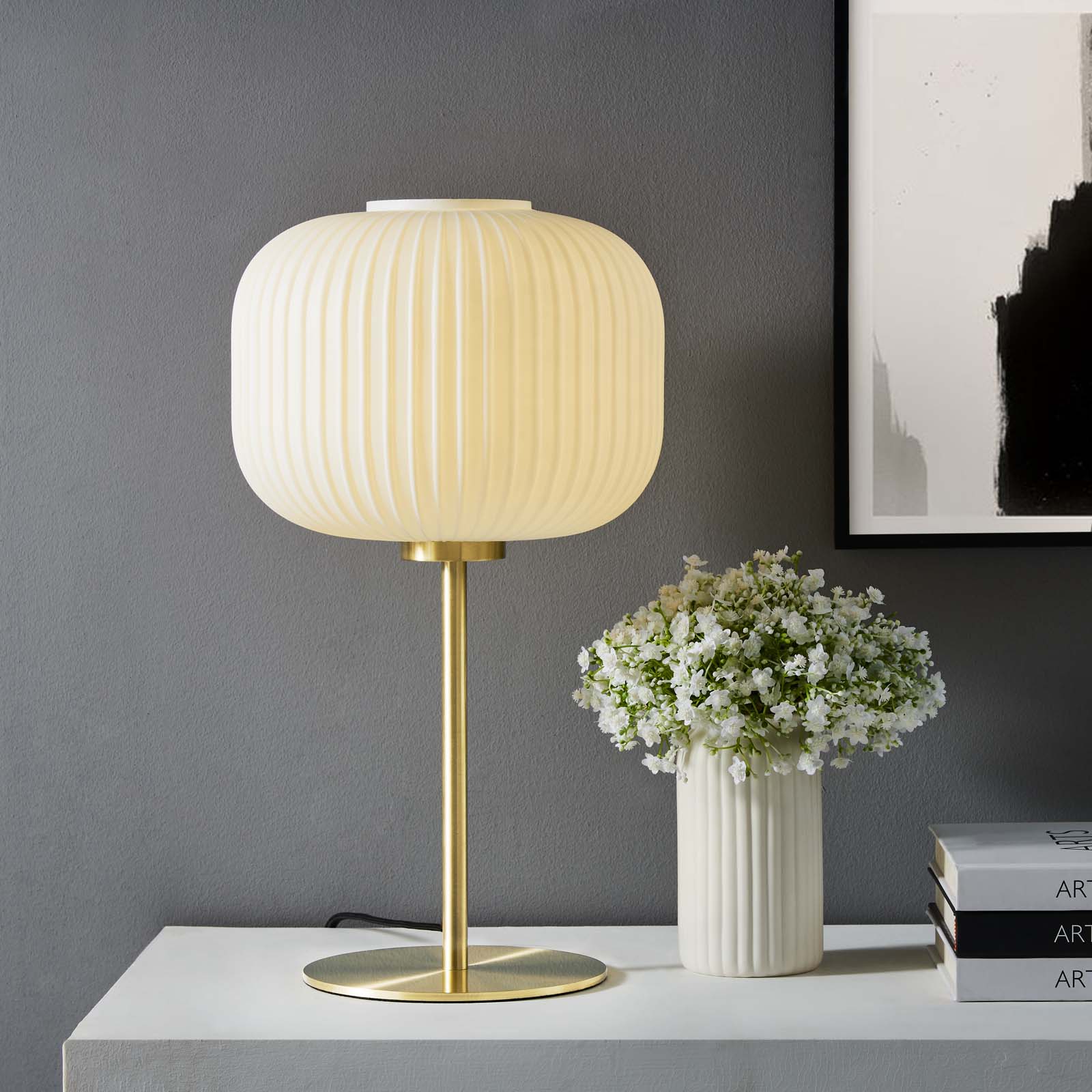 Reprise Glass Sphere Glass and Metal Table Lamp By HouseBean