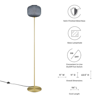 Reprise Glass Sphere Glass and Metal Floor Lamp by Modway