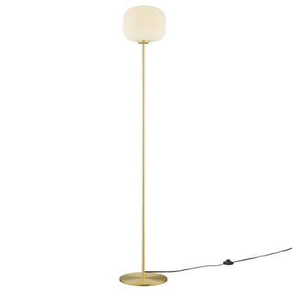 Reprise Glass Sphere Glass and Metal Floor Lamp by Modway