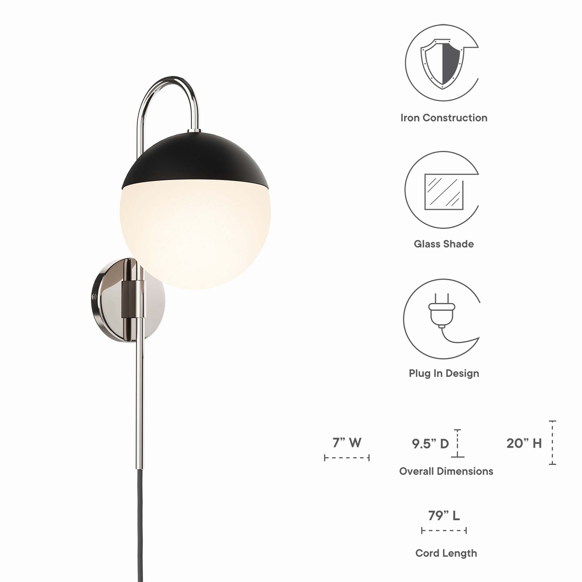 Stellar 1-Light Wall Sconce by Modway