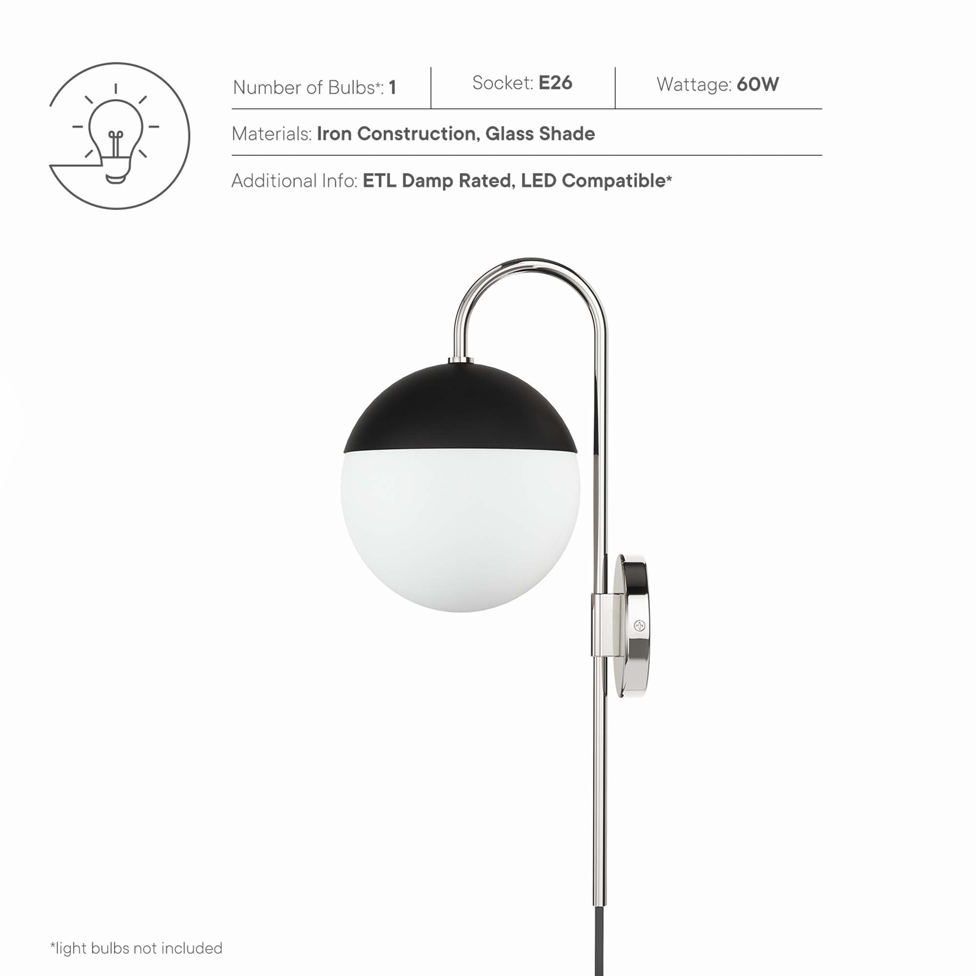 Stellar 1-Light Wall Sconce by Modway
