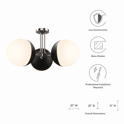 Stellar 3-Light Semi-Flush Ceiling Light By HouseBean