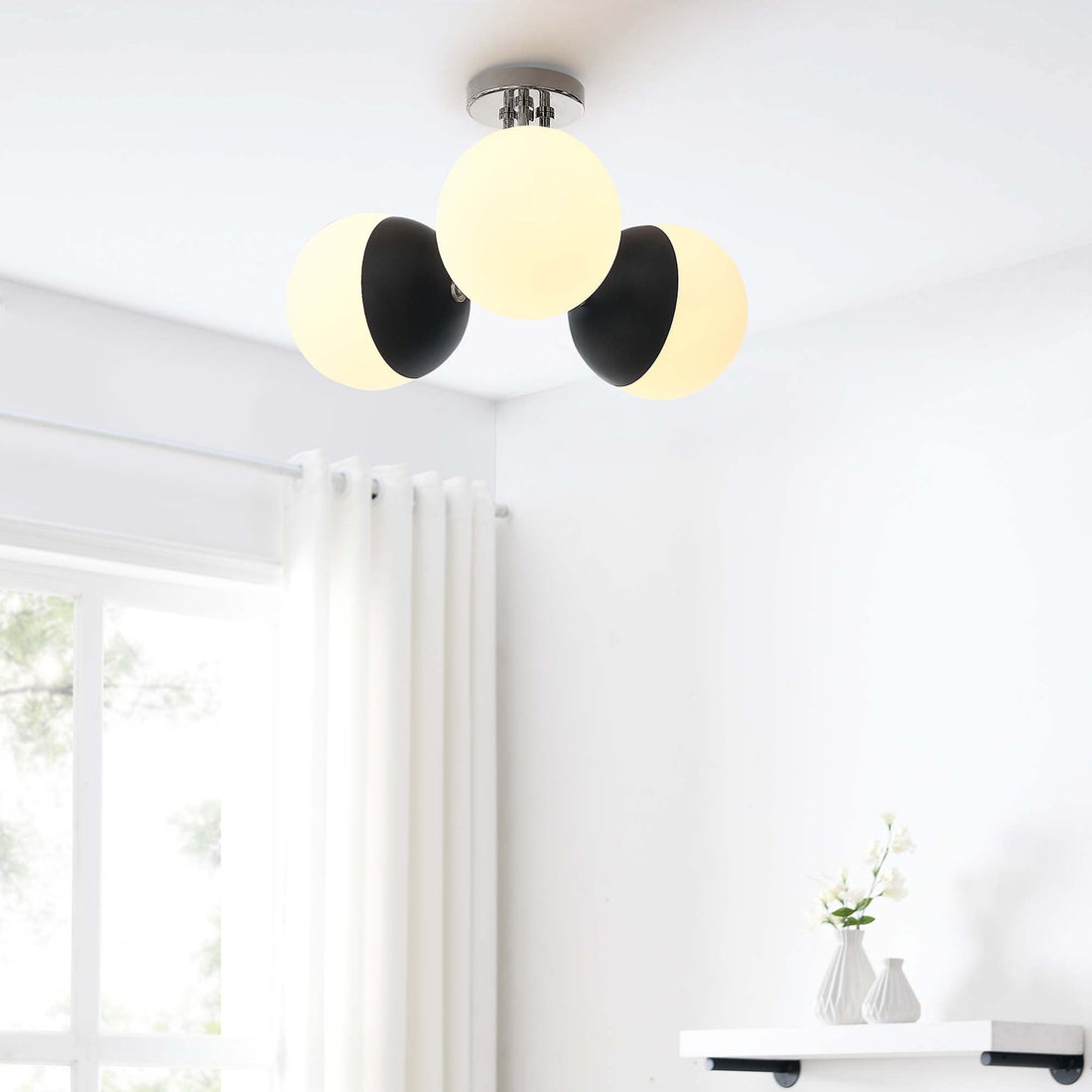 Stellar 3-Light Semi-Flush Ceiling Light by Modway