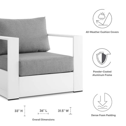 Tahoe Outdoor Patio Powder-Coated Aluminum Armchair By HouseBean