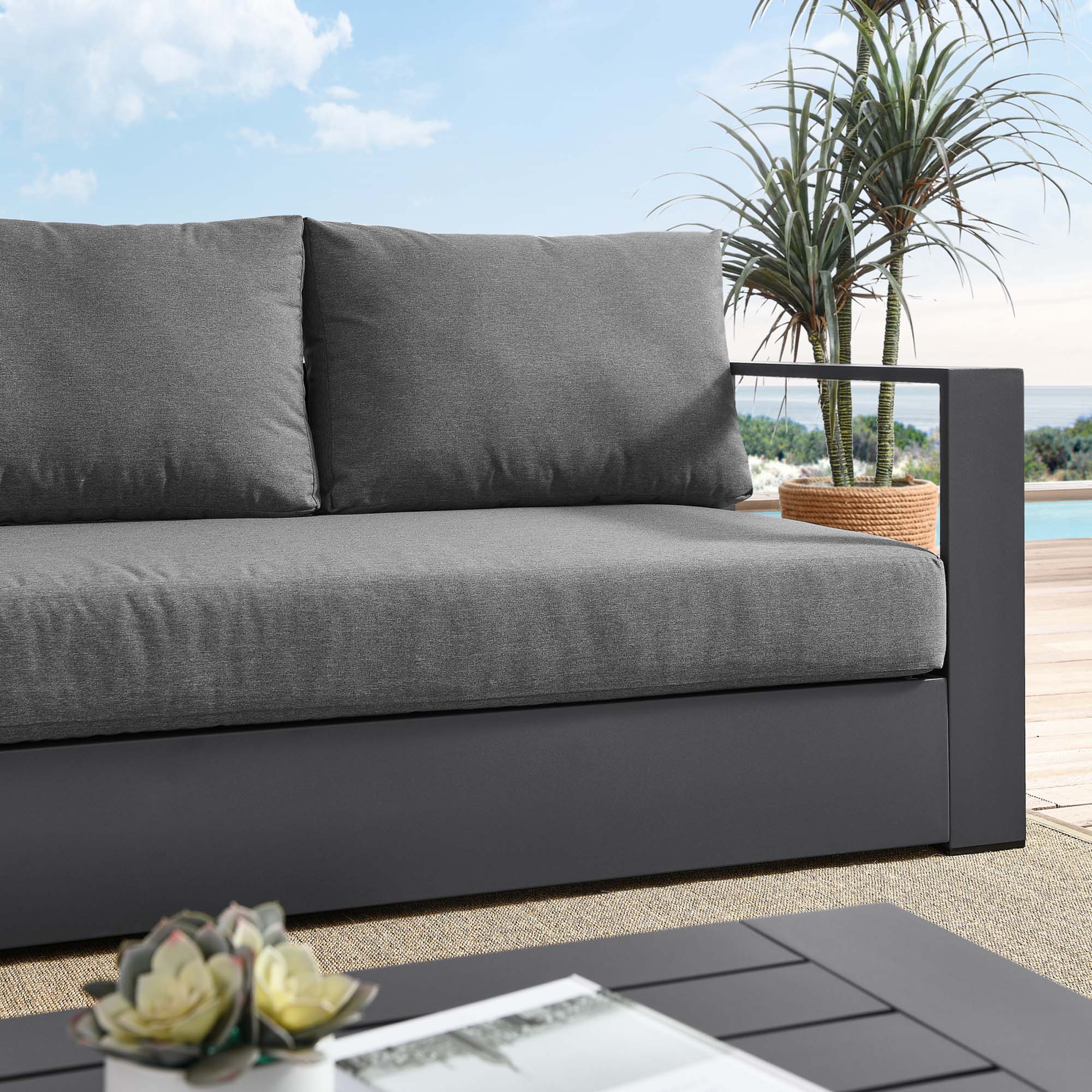 Tahoe Outdoor Patio Powder-Coated Aluminum Sofa by Modway