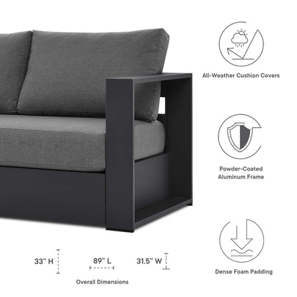 Tahoe Outdoor Patio Powder-Coated Aluminum Sofa By HouseBean