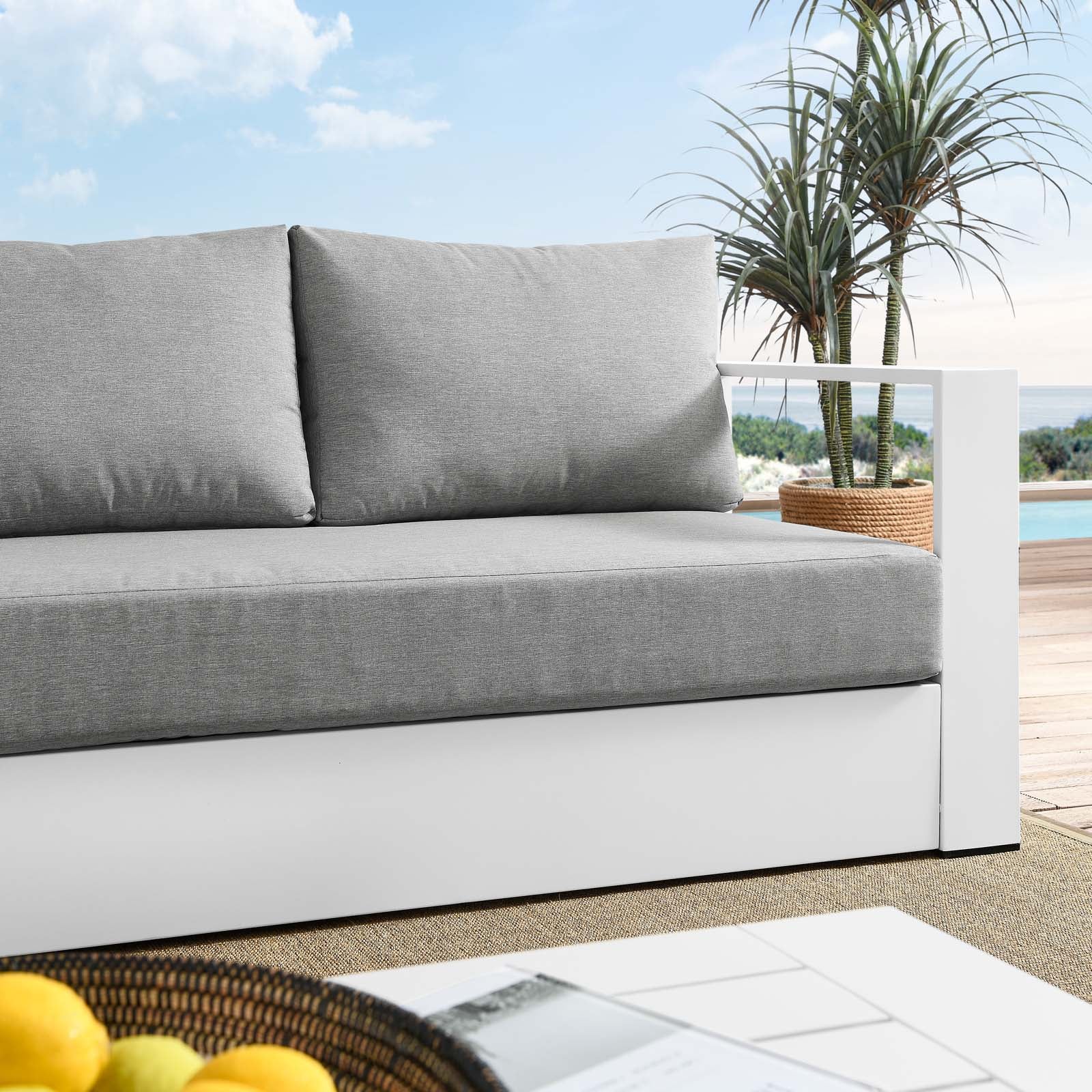 Tahoe Outdoor Patio Powder-Coated Aluminum Sofa By HouseBean