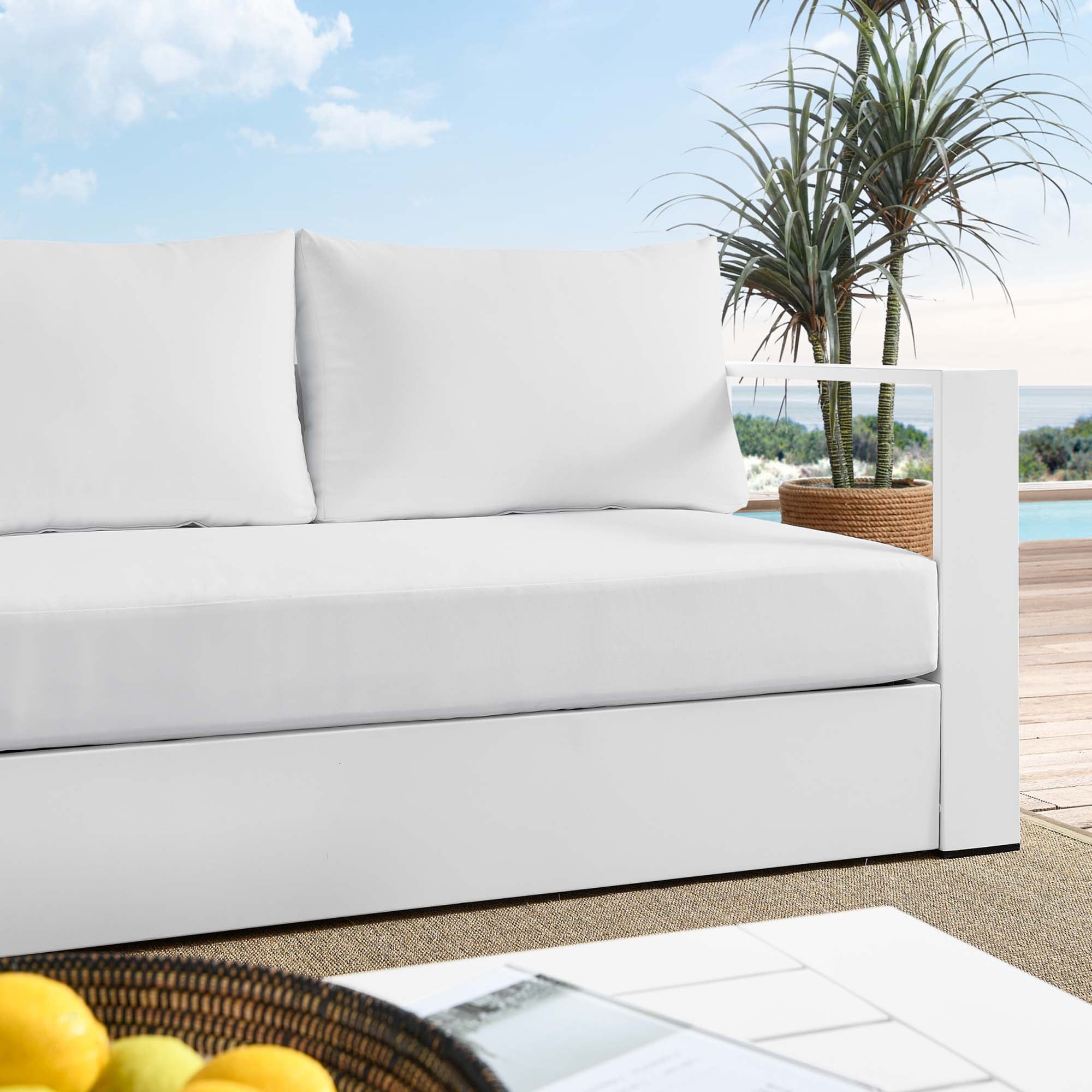 Tahoe Outdoor Patio Powder-Coated Aluminum Sofa by Modway