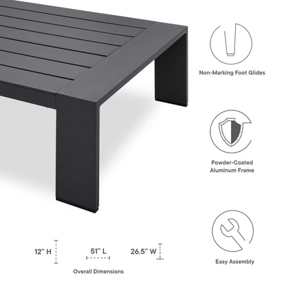 Tahoe Outdoor Patio Powder-Coated Aluminum Coffee Table By HouseBean