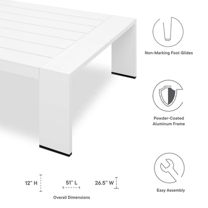 Tahoe Outdoor Patio Powder-Coated Aluminum Coffee Table By HouseBean