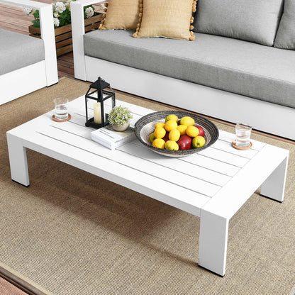 Tahoe Outdoor Patio Powder-Coated Aluminum Coffee Table By HouseBean