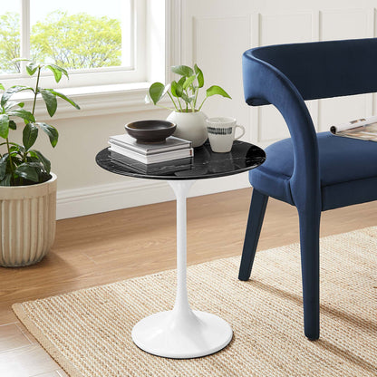 Lippa Round Artificial Marble Side Table by Modway