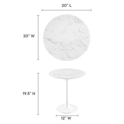 Lippa Round Artificial Marble Side Table by Modway