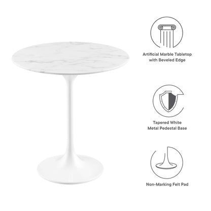 Lippa Round Artificial Marble Side Table by Modway