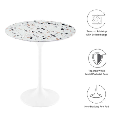 Lippa 20&quot; Round Terrazzo Side Table By HouseBean