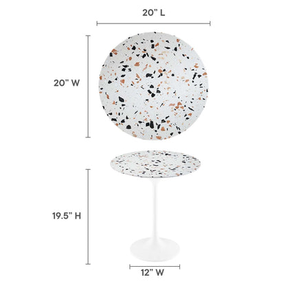 Lippa 20&quot; Round Terrazzo Side Table By HouseBean