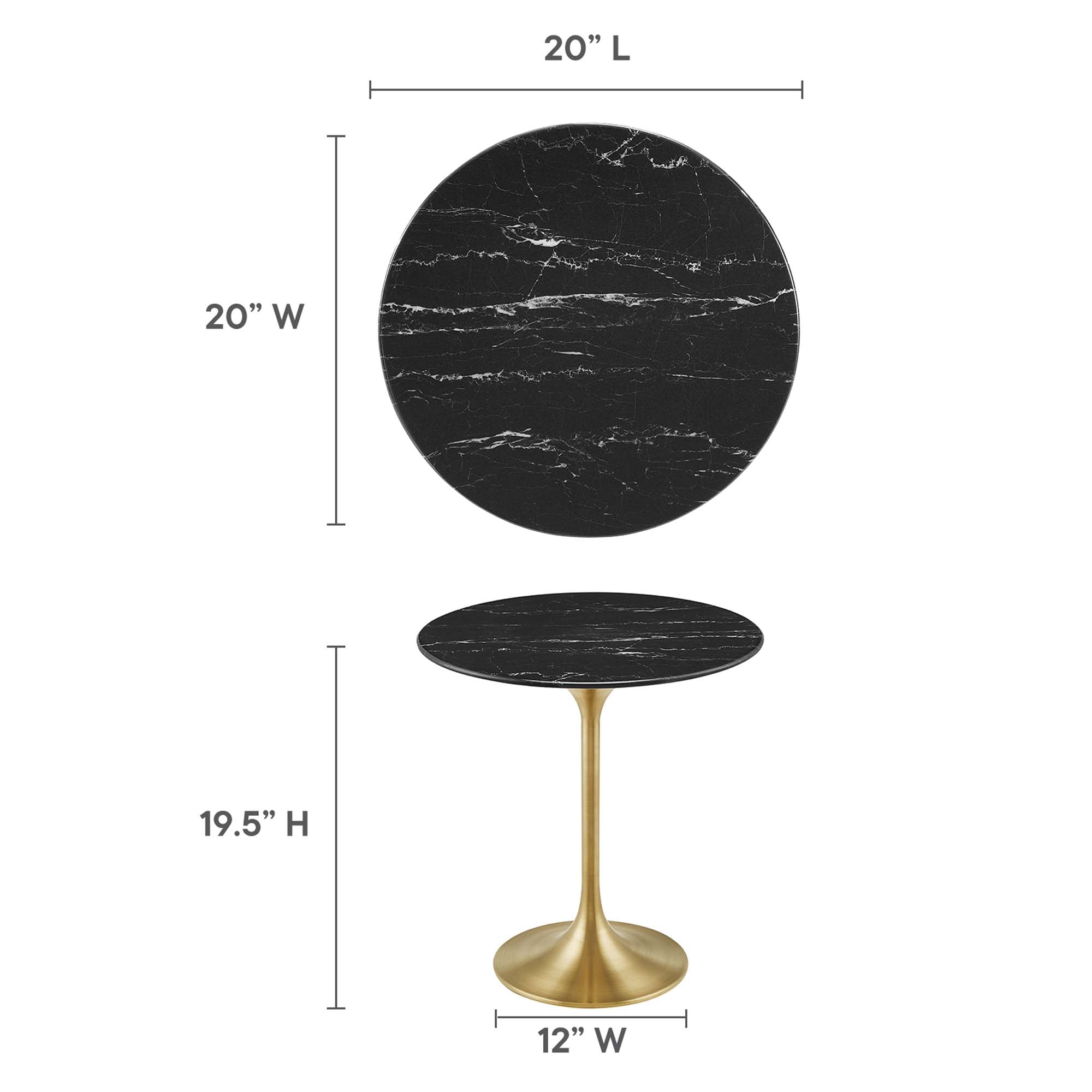 Lippa Round Artificial Marble Side Table by Modway