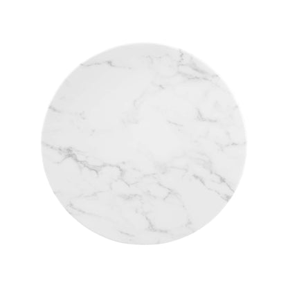 Lippa Round Artificial Marble Side Table by Modway