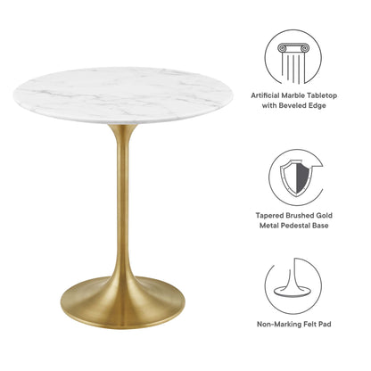 Lippa Round Artificial Marble Side Table by Modway