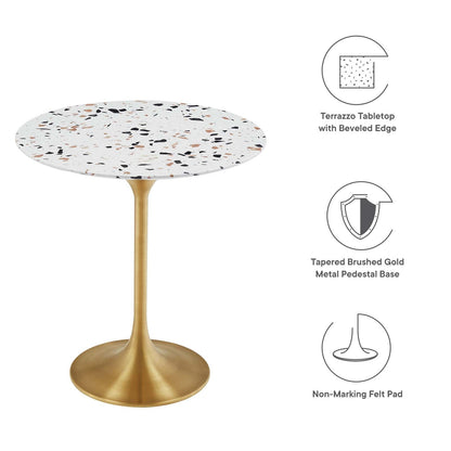 Lippa 20&quot; Round Terrazzo Side Table By HouseBean