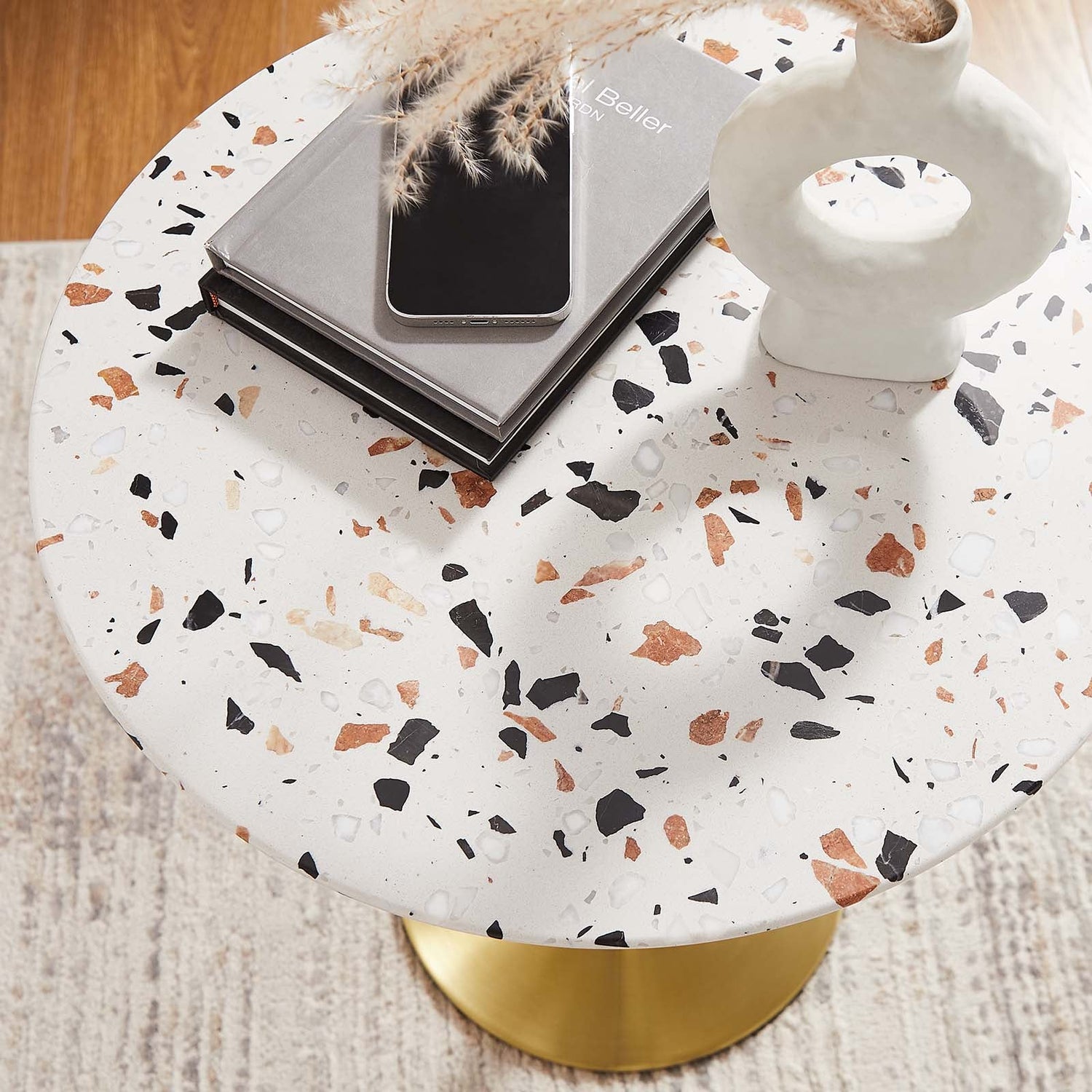 Lippa 20&quot; Round Terrazzo Side Table By HouseBean