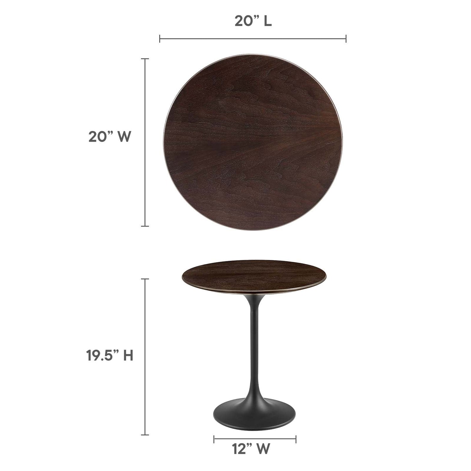 Lippa 20&quot; Round Wood Grain Side Table By HouseBean