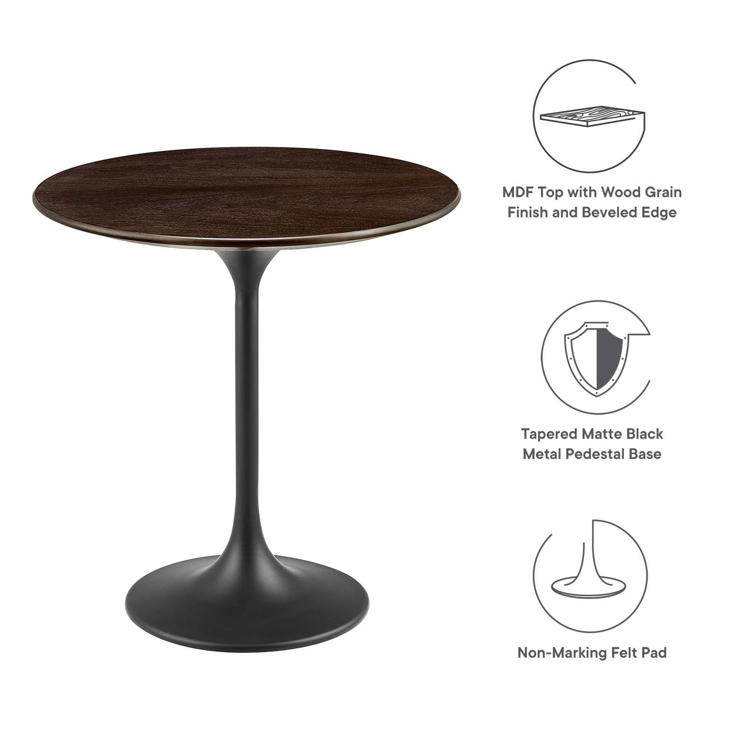 Lippa 20&quot; Round Wood Grain Side Table By HouseBean