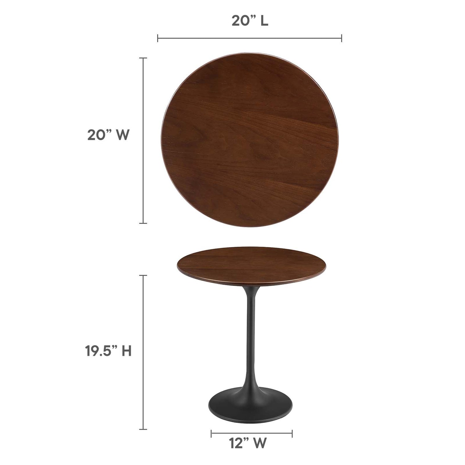 Lippa 20&quot; Round Wood Grain Side Table By HouseBean