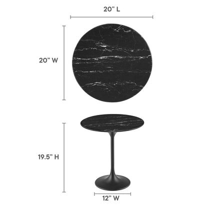 Lippa Round Artificial Marble Side Table by Modway