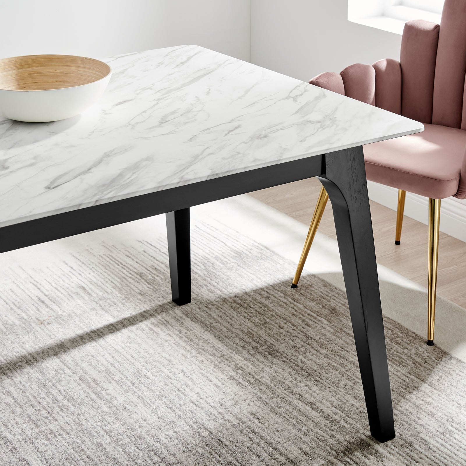 Juxtapose 63&quot; Rectangular Performance Artificial Marble Dining Table By HouseBean