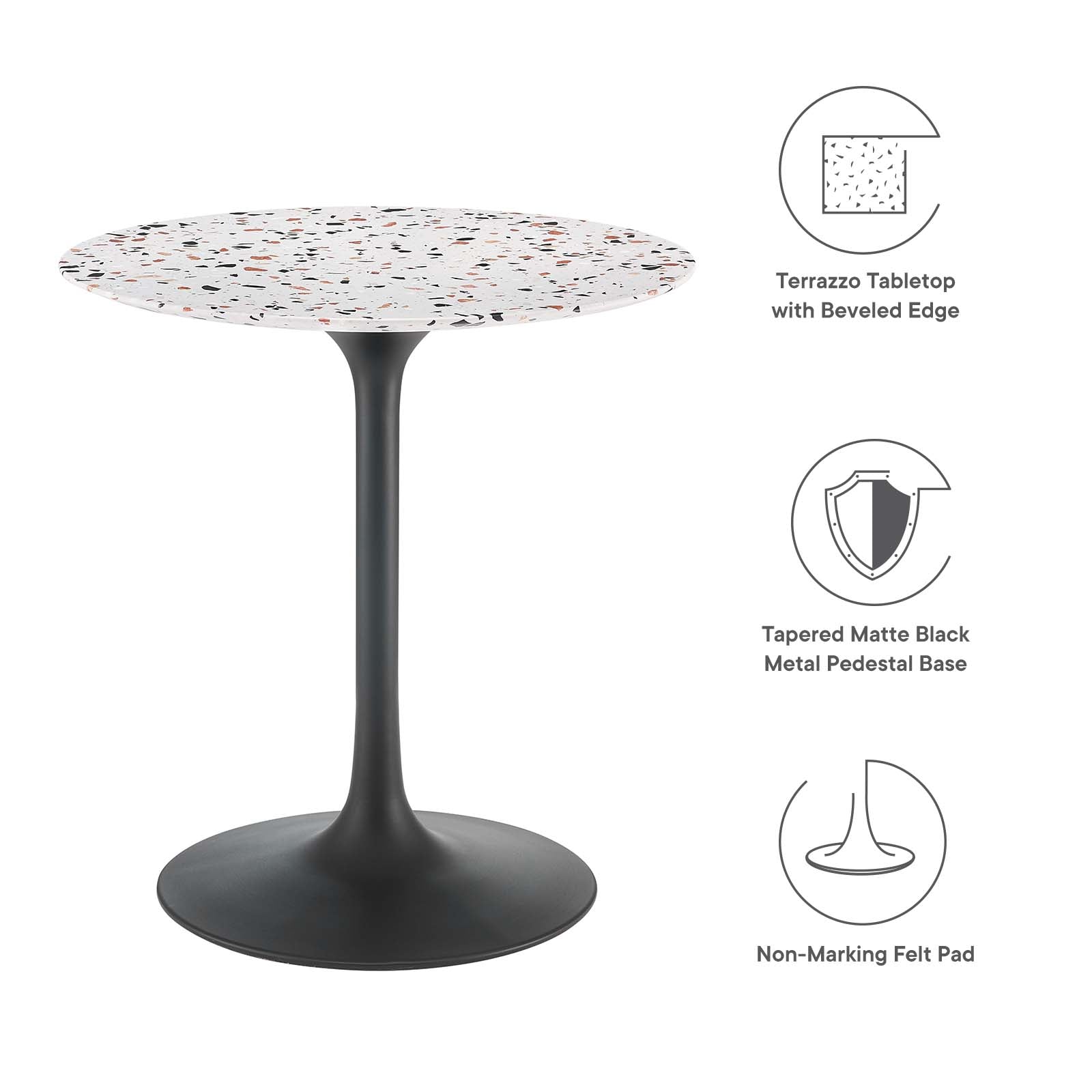 Lippa 28&quot; Round Terrazzo Dining Table By HouseBean