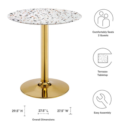 Verne 28&quot; Round Terrazzo Dining Table by Modway