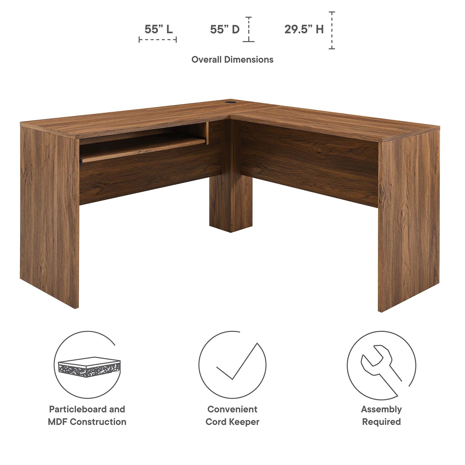 Venture L-Shaped Wood Office Desk By HouseBean