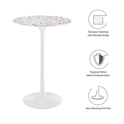 Lippa 28&quot; Round Terrazzo Bar Table By HouseBean