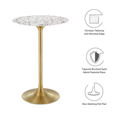 Lippa 28&quot; Round Terrazzo Bar Table By HouseBean