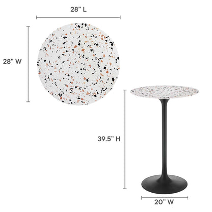 Lippa 28&quot; Round Terrazzo Bar Table By HouseBean