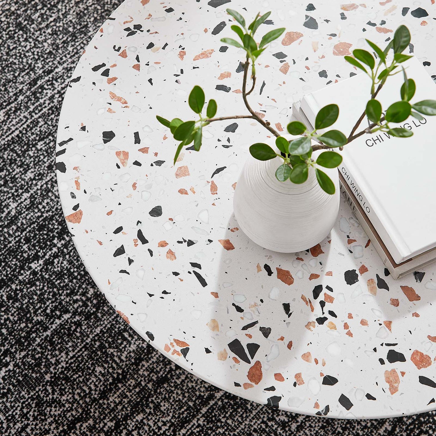 Lippa 28&quot; Round Terrazzo Coffee Table By HouseBean